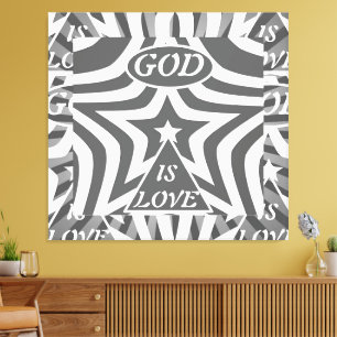 Monochrome Star Canvas Print: Elegant Black White Print