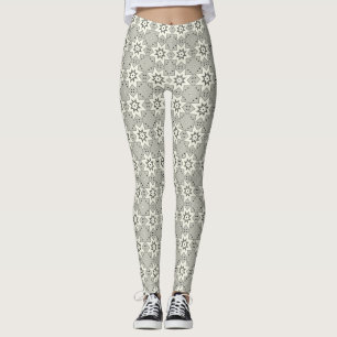 Monochrome Stars and Dots Leggings
