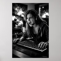 Monochrome Stress Burst Gamer Room Poster