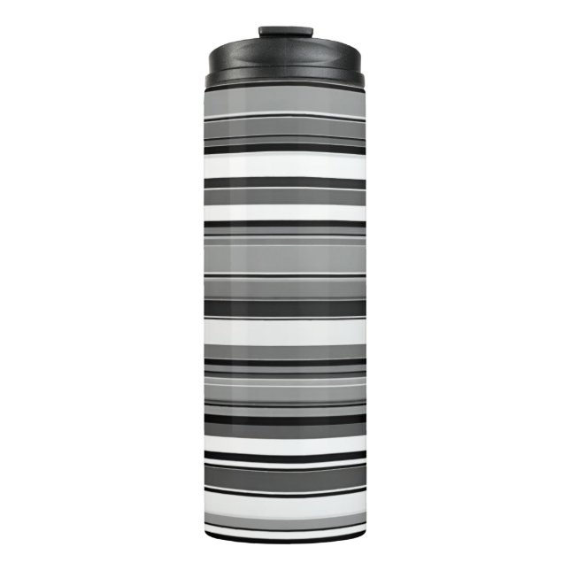 Monochrome Stripe Thermal Tumbler (Front)