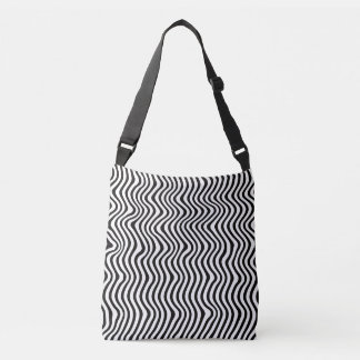 Monochrome Striped Crossbody Bag