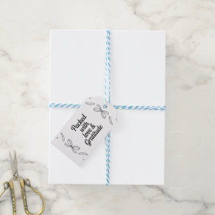 Monochrome style Packed with Love & Gratitude Gift Tags