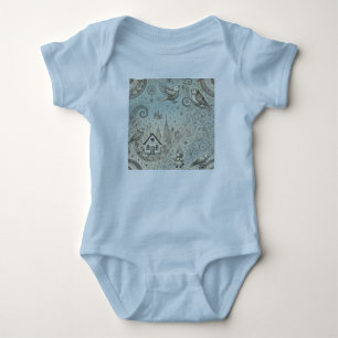 "Monochrome Surrealism Collection" Baby Bodysuit