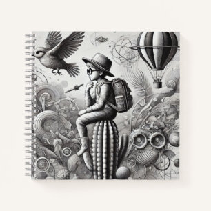  "Monochrome Surrealism Collection" Notebook