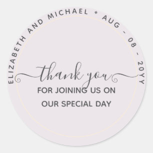 Monochrome Thank You Favour Labels