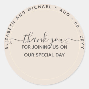 Monochrome Thank You Favour Labels