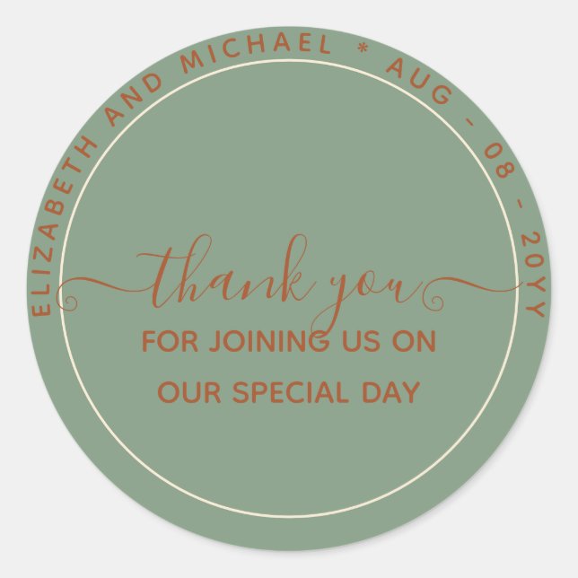 Monochrome Thank You Favour Labels (Front)