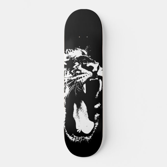 Monochrome Tiger Skateboard (Front)