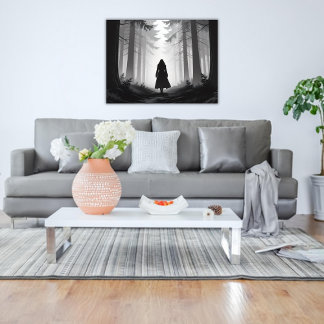 Monochrome Tranquil Walk in the Forest Poster