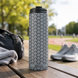 Monochrome Triangle Mosaic Custom Nam Thermal Tumbler
