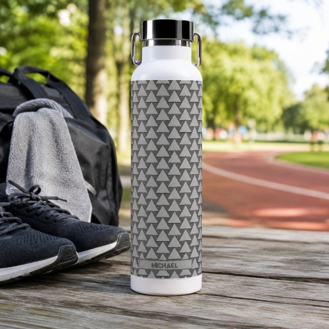 Monochrome Triangle Mosaic Custom Nam Water Bottle (Creator Uploaded)