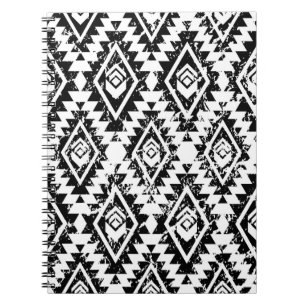 Monochrome tribal ethnic seamless pattern notebook