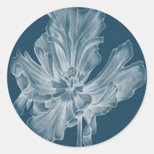 Monochrome Tulip II Classic Round Sticker