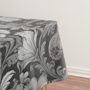 Monochrome Vintage Floral Pattern  Tablecloth