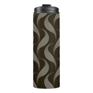 Monochrome Vintage: Geometric Seamless Ornament. Thermal Tumbler