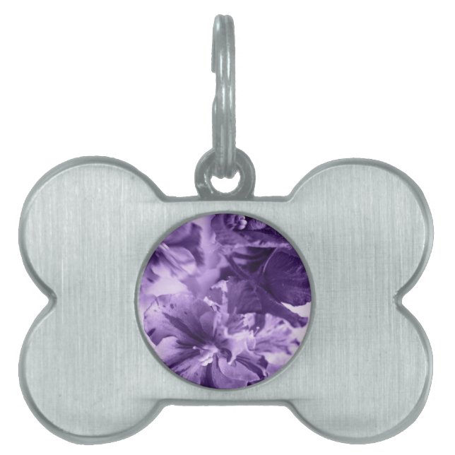 Monochrome Violets Pet ID Tag (Front)