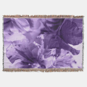 Monochrome Violets Throw Blanket