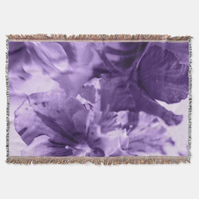 Monochrome Violets Throw Blanket (Front)