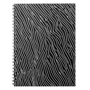 Monochrome Wavy Lines Notebook