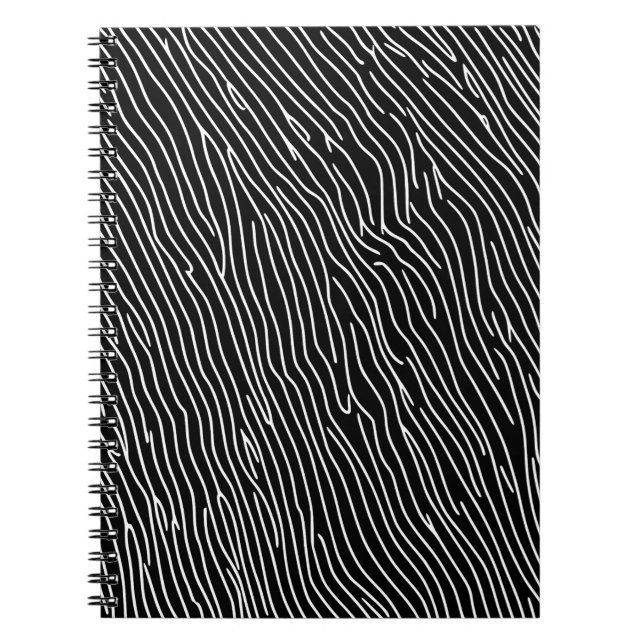 Monochrome Wavy Lines Notebook (Front)