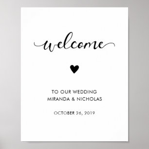 Monochrome wedding welcome sign Wedding poster
