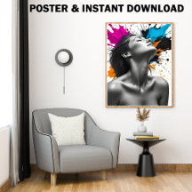 Monochrome Woman Portrait with Colour Splash