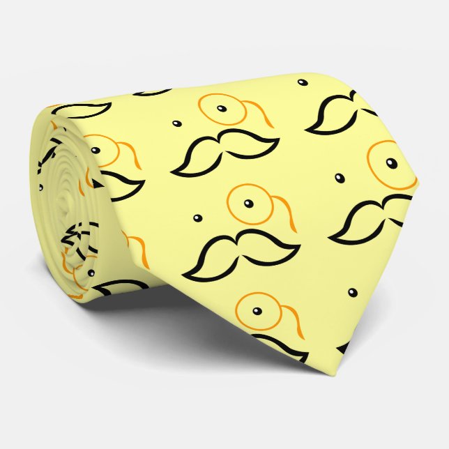 Monocle and Moustache Tie (Rolled)