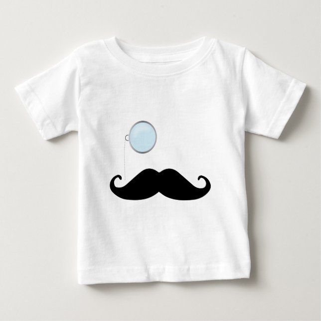 Monocle Moustache Baby T-Shirt (Front)