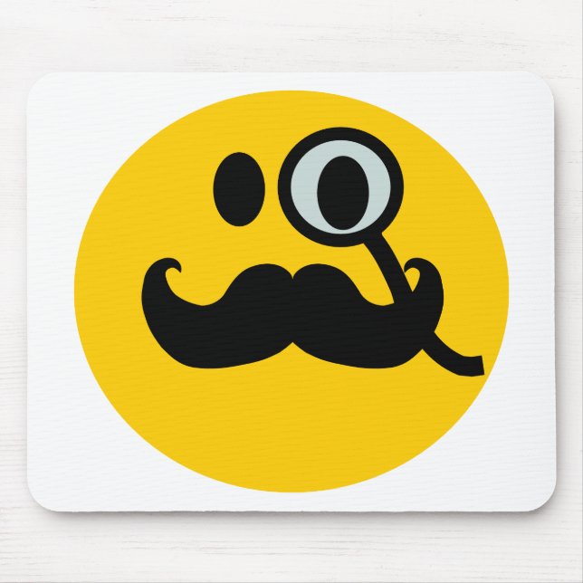 Monocle & Moustache Customisable backgrnd) Mouse Pad (Front)