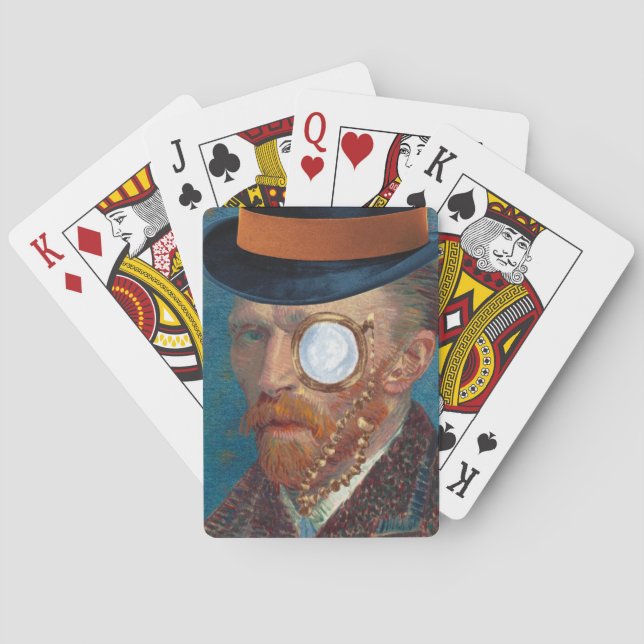Monocle Van Gogh In Top Hat Playing Cards (Back)