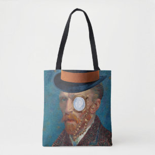 Monocle Van Gogh In Top Hat Tote Bag