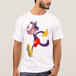 Monocular cat cartoon Children t-shirt