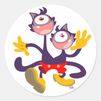 Monocular Cats in Tandem Walk sticker
