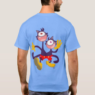 Monocular Cats in Tandem Walk T-shirt (back)