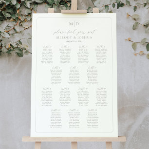Monogram 14 Tables Find Your Seat Seating Chart