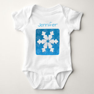 Monogram 2024 Hello Winter Holiday Snowflake Baby Bodysuit