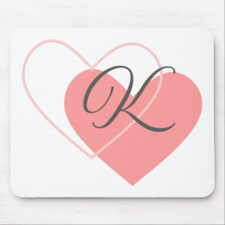 Monogram 2 Hearts Mouse Pad