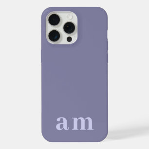 Monogram 2 Initials Heather Blue Minimalist iPhone 15 Pro Max Case