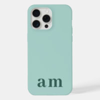 Monogram 2 Initials Teal & Sea Green Minimalist