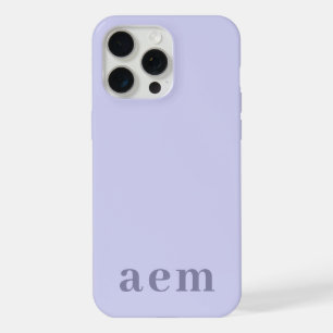 Monogram 3 Initials Heather Blue Minimalist iPhone 15 Pro Max Case