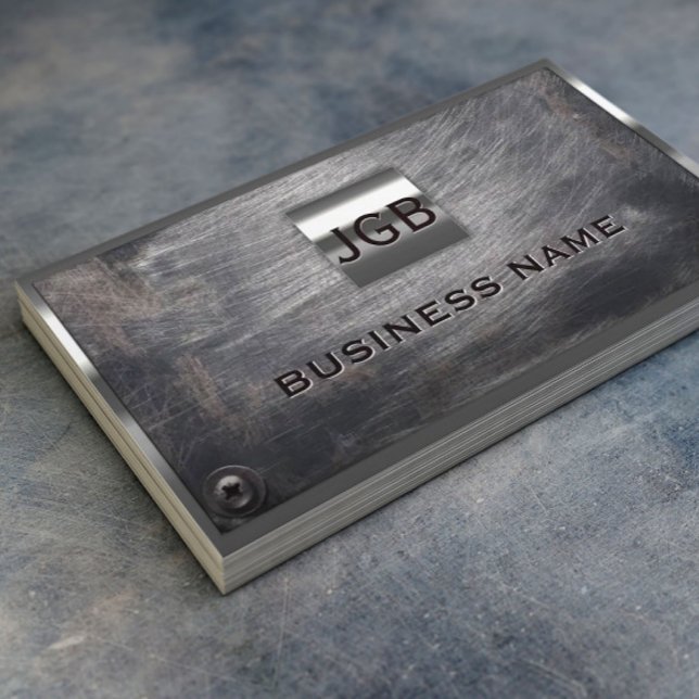 Monogram 3 Initials Professional Metal Framed Business Card (Creator Uploaded)