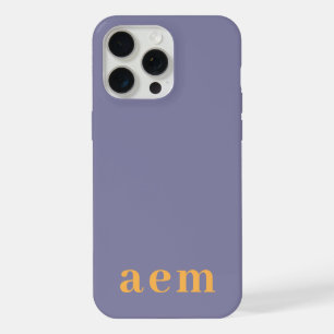 Monogram 3 Initials Yellow & Blue Minimalist iPhone 15 Pro Max Case