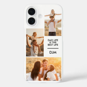 Monogram 3 Photo Dad Life is the Best Life iPhone 16 Case
