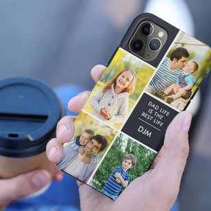 Monogram 4 Photo Dad Life is the Best Life Blue Case-Mate iPhone Case