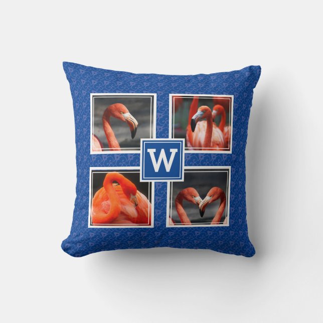 Monogram 4 Photo Template Keepsake Cushion (Front)