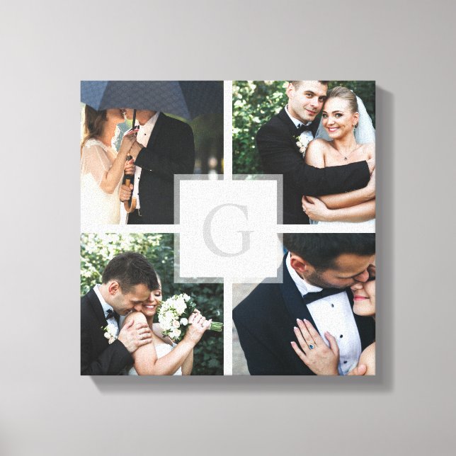 Monogram 5 Photo Gift Photo Canvas (Front)