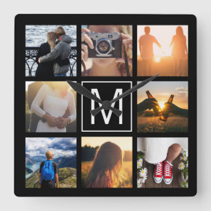 Monogram 8 Frame NGL Square Wall Clock