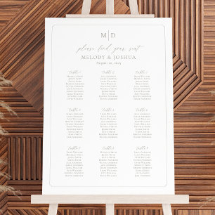 Monogram 9 Tables Seating Chart Border
