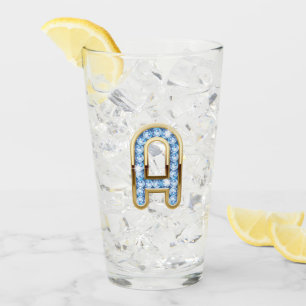 Monogram A - 16 oz Glass 