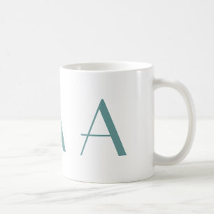 Monogram A Blue and White Modern Coffee Mug